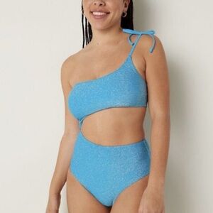 Victoria's Secret PINK Shimmer One Shoulder One-Piece Swimsuit